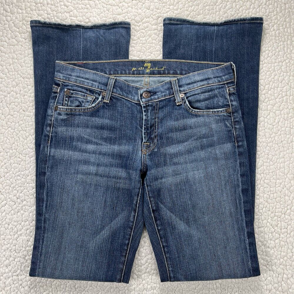7 For All Mankind Bootcut Jeans Women’s Size‎ 29 (30x33) Blue Boho Western Rodeo